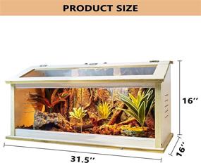 img 3 attached to 🦎 Large Prolee Reptile Terrarium Tank 32"x16"x16" | Upgraded 2022 | Bearded Dragon & Snake Tank | Front & Roof Door | Built-in Lamp Fixture and Switch