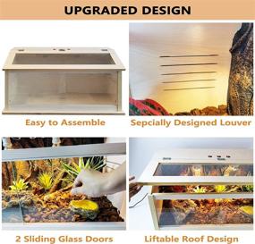 img 2 attached to 🦎 Large Prolee Reptile Terrarium Tank 32"x16"x16" | Upgraded 2022 | Bearded Dragon & Snake Tank | Front & Roof Door | Built-in Lamp Fixture and Switch