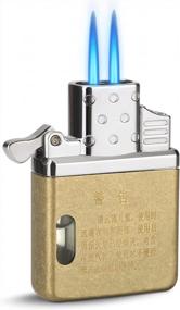 img 4 attached to Refillable Dual Jet Flame Torch Lighter With Windproof Design And Visible Tank Window - Perfect Gift For Him