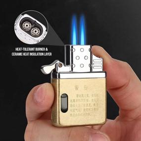 img 3 attached to Refillable Dual Jet Flame Torch Lighter With Windproof Design And Visible Tank Window - Perfect Gift For Him