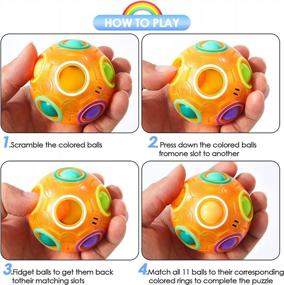 img 1 attached to Magic Rainbow Puzzle Ball Fidget Brain Teaser Toy For Boys & Girls Age 3+ - Birthday Party Christmas Easter Gift Stocking Stuffers Kids Teens Adults
