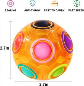 img 3 attached to Magic Rainbow Puzzle Ball Fidget Brain Teaser Toy For Boys & Girls Age 3+ - Birthday Party Christmas Easter Gift Stocking Stuffers Kids Teens Adults