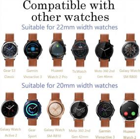 img 2 attached to Обновите стиль своих часов с помощью кожаного гибридного спортивного ремешка OMIU диаметром 22 мм, совместимого с Galaxy Watch 3, Ticwatch Pro, Samsung Galaxy Watch, Gear S3