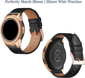 img 3 attached to Обновите стиль своих часов с помощью кожаного гибридного спортивного ремешка OMIU диаметром 22 мм, совместимого с Galaxy Watch 3, Ticwatch Pro, Samsung Galaxy Watch, Gear S3