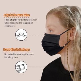 img 3 attached to 100 Pack Black Disposable Face Masks For Kids Boys & Girls - Bulk Supply