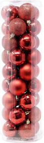 img 4 attached to Украсьте свою рождественскую елку набором из 36 2-дюймовых декоративных шаров Allgala в 4 стильных красных дизайнах
