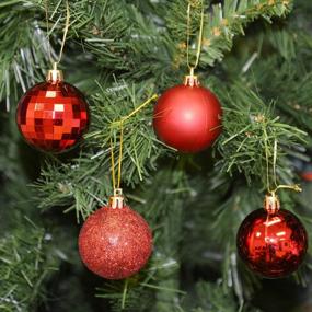 img 1 attached to Украсьте свою рождественскую елку набором из 36 2-дюймовых декоративных шаров Allgala в 4 стильных красных дизайнах