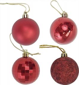 img 2 attached to Украсьте свою рождественскую елку набором из 36 2-дюймовых декоративных шаров Allgala в 4 стильных красных дизайнах