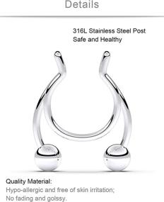 img 2 attached to SCERRING Septum Stainless Piercing Jewelry Women's Jewelry in Body Jewelry