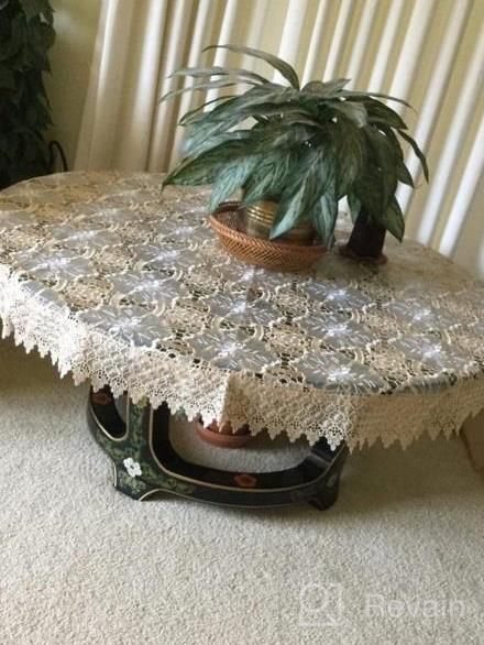 img 1 attached to 36 Inch Round Small Beige Lace Tablecloth For Coffee Table - Simhomsen review by Amy Howard