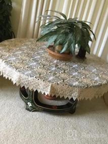 img 5 attached to 36 Inch Round Small Beige Lace Tablecloth For Coffee Table - Simhomsen