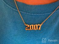 img 1 attached to 🎁 HUTINICE Birth Year Number Necklace: Stylish Old English Silver Pendant for Women and Girls, Ideal Birthday Gift! Includes Gold Chain & Durable Stainless Steel Friendship Jewelry review by Rebecca Waffles
