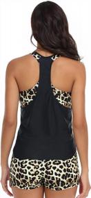 img 2 attached to Women'S Racerback Push Up Tankini Swimsuit With Athletic Shorts Two Piece Bathing Suit