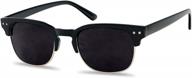 designer-inspired semi-frame horned rim sunglasses with super dark tint for unisex logo