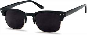 img 2 attached to Designer-Inspired Semi-Frame Horned Rim Sunglasses With Super Dark Tint For Unisex