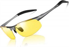 img 4 attached to Drive In Style With Aisswzbeer Men'S Polarized Sports Sunglasses For Maximum UV Protection - Model 8177