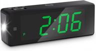 kwanwa battery operated desk clock with flashlight, 12/24hr led digital display, adjustable brightness lcd screen, snooze function for bedroom, beside table and bookshelf logo