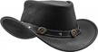 showerproof leather cowboy hat for men - durable outback western hat for rain by hadzam logo