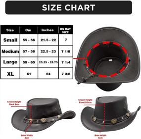 img 3 attached to Showerproof Leather Cowboy Hat For Men - Durable Outback Western Hat For Rain By HADZAM