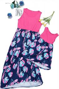 img 3 attached to Mommy & Me Floral Matching Family Outfits Summer Tank Maxi Long Dress Sundress