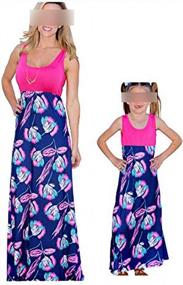 img 4 attached to Mommy & Me Floral Matching Family Outfits Summer Tank Maxi Long Dress Sundress