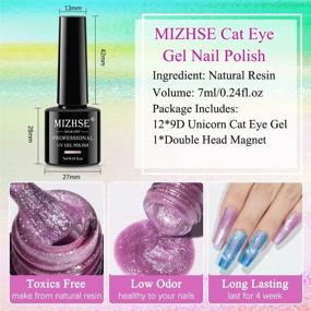 img 1 attached to MIZHSE Unicorn Cat Eye Gel Nail Polish Set - 7Ml Pearl Mermaid Cateye Magnetic Polish Kit In Pink And Blue Shades. Soak Off UV LED Formula For DIY Manicure At Home Or Salon.