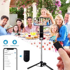 img 1 attached to 📸 Ultimate Multifunctional Selfie Stick: Extendable Phone and Tablet Tripod Stand with Dual Phone Holder & Bluetooth Remote – Ideal for Video Recording, Photography, and Live Streaming, Compatible with iPad and Cell Phone