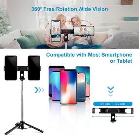 img 3 attached to 📸 Ultimate Multifunctional Selfie Stick: Extendable Phone and Tablet Tripod Stand with Dual Phone Holder & Bluetooth Remote – Ideal for Video Recording, Photography, and Live Streaming, Compatible with iPad and Cell Phone