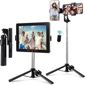 img 4 attached to 📸 Ultimate Multifunctional Selfie Stick: Extendable Phone and Tablet Tripod Stand with Dual Phone Holder & Bluetooth Remote – Ideal for Video Recording, Photography, and Live Streaming, Compatible with iPad and Cell Phone