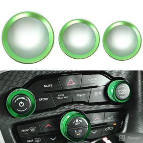 img 4 attached to Auprite Climate Control Knob Covers for Dodge Challenger, Charger, and Chrysler 300 2015-2022 - High-Quality Aluminum Alloy Construction - 3pcs/Set in Green