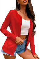 jesdani women's soft knit button down crew neck long sleeve cardigan sweaters for improved search engine optimization logo
