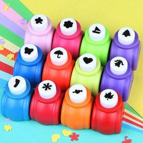 img 1 attached to 🎨 LOVEINUSA Punch Craft Set, 10 Pack Hole Punch Shapes Scrapbooking Supplies - Perfect for Crafting & Fun Projects