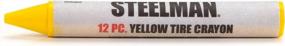 img 3 attached to 🖍️ Карандаши для маркировки шин Steelman Yellow: Легко обнаруживайте повреждения шин, коробка из 12 штук.