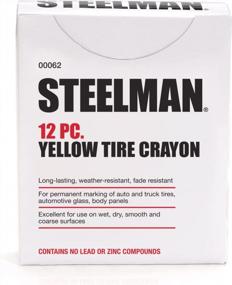 img 1 attached to 🖍️ Карандаши для маркировки шин Steelman Yellow: Легко обнаруживайте повреждения шин, коробка из 12 штук.