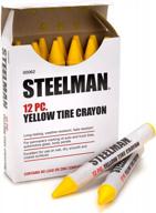 🖍️ steelman yellow tire marking crayons: identify tire damage with ease, box of 12 logo
