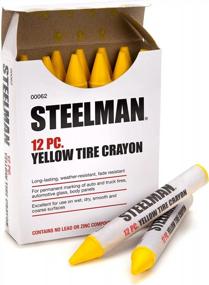 img 4 attached to 🖍️ Карандаши для маркировки шин Steelman Yellow: Легко обнаруживайте повреждения шин, коробка из 12 штук.