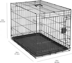 img 1 attached to 🐕 Space-Saving and Sturdy: Amazon Basics 36 Inch Foldable Metal Wire Dog Crate with Tray and Single Door