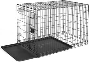 img 4 attached to 🐕 Space-Saving and Sturdy: Amazon Basics 36 Inch Foldable Metal Wire Dog Crate with Tray and Single Door