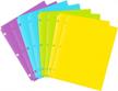 8pack infun plastic pocket folders - assorted colors with 3 holes punched, perfect for school, home & office! logo