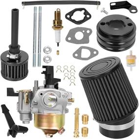 img 4 attached to 🏎️ Enhanced Performance Carburetor & Air Filter Adapter Kit for Predator 212cc 6.5 Hp, GX160, GX200 – Stage 1 Go Kart Race Mini Bike Parts (Black)