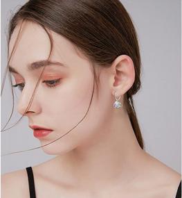 img 3 attached to 14K White Gold Plated Small Hoop Earrings With Cute Animal Designs - Perfect For Sensitive Ears!