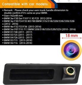 img 3 attached to High Definition 1280x720p Rear Reversing Backup Camera with Night Vision, Waterproof Trunk Handle Replacement - Golden Camera, Compatible with 3 Series F30, 5 Series F10 F11, X3 F25, 315i, 320Li, 530i, 328i, 535Li, 520Li