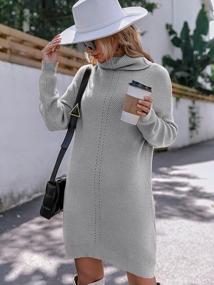 img 3 attached to Women'S Oversized Loose Knit Sweater Mini Dress Comfy Elasticity Dress