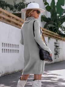 img 1 attached to Women'S Oversized Loose Knit Sweater Mini Dress Comfy Elasticity Dress