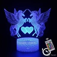 🦄 kids unicorn night lamp, 3d light with remote, 7 color changing, perfect holiday & birthday gift for girls logo