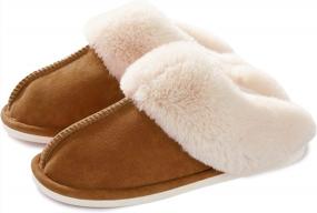img 4 attached to Plush Memory Foam Women'S Slippers: Warm, Soft, And Anti-Skid For Indoor And Outdoor Use