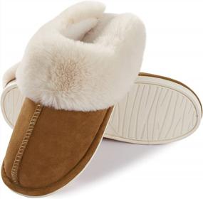 img 2 attached to Plush Memory Foam Women'S Slippers: Warm, Soft, And Anti-Skid For Indoor And Outdoor Use