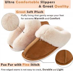 img 1 attached to Plush Memory Foam Women'S Slippers: Warm, Soft, And Anti-Skid For Indoor And Outdoor Use