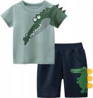 cartoon cotton toddler boy outfit set: short sleeve t-shirt and shorts for summer, sizes 2-7 years logo