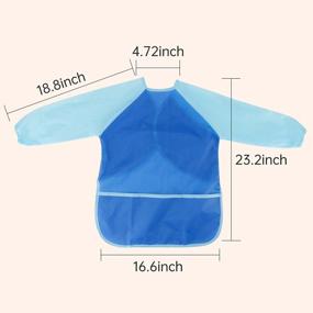 img 3 attached to 2 Pack Kids Waterproof Art Smock With Long Sleeve And 3 Pockets - CUBACO Painting Apron For Children'S Artist Projects
